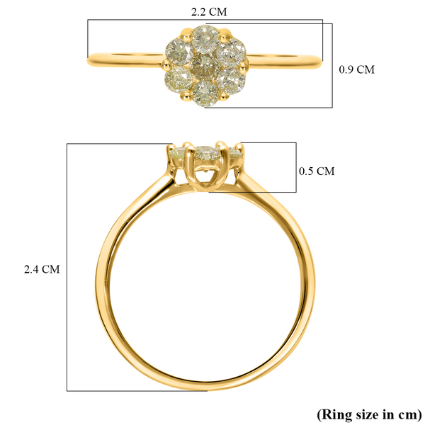 14K Yellow Gold SGL Certified Natural Yellow Diamond (SI/I1) Ring 0.50 Ct.