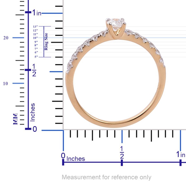 ILIANA 18K Yellow Gold 0.50 Carat IGI Certified Round Diamond SI F-H Solitaire Engagement Ring.