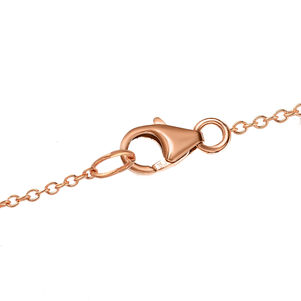 LucyQ Kiss Collection - 18K Vermeil Rose Gold Overlay Sterling Silver Pendant with Chain (Size 16/18/20) with Lobster Clasp