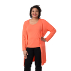 2 Piece Set - Matching Cardigan and Tank Top in Solid Orange (Size M / 12-14)