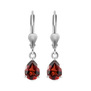 2.50 Carat Mozambique Garnet Drop Earrings in Sterling Silver With Lever Back