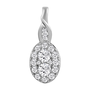 Lustro Stella Platinum Overlay Sterling Silver Pendant Made with Finest CZ 1.30 Ct.
