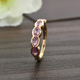 Pink Sapphire (FF) 5 Stone Ring in Yellow Gold Overlay Sterling Silver 1.28 Ct.