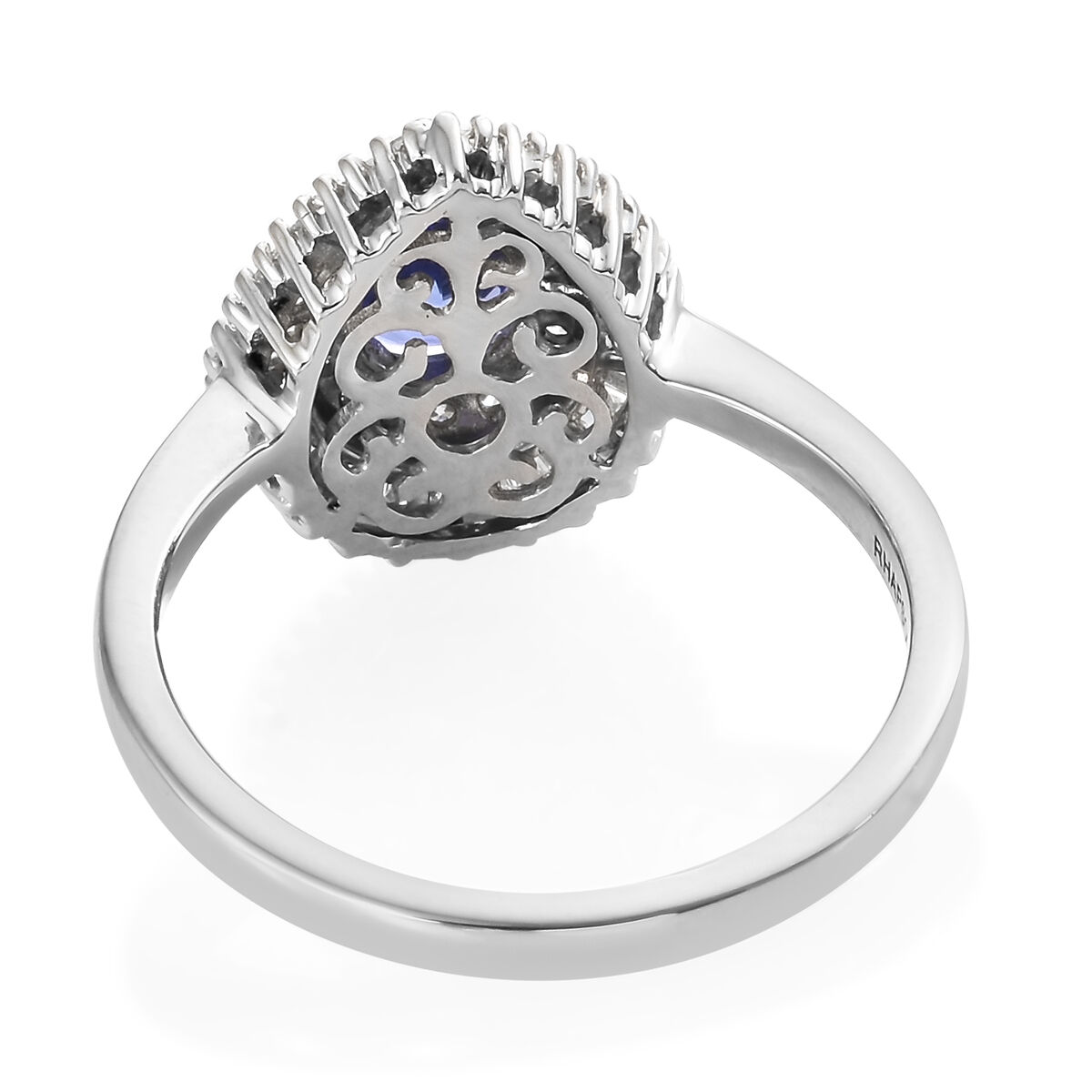 RHAPSODY 950 Platinum AAAA Tanzanite (Pear), Diamond (VS/E-F) Ring 1.050 Ct, Platinum wt 5.31 Gms.