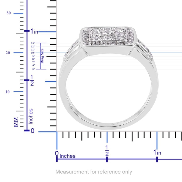 ILIANA 18K White Gold 1 Carat Cluster IGI Certified Diamond SI-G-H Ring