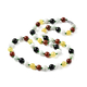Multi Colour Jade Necklace (Size - 20) in Sterling Silver