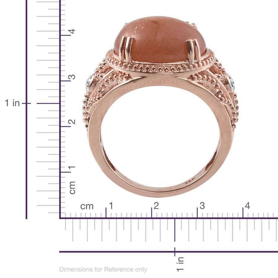 Morogoro Peach Sunstone (Rnd) Solitaire Ring in Rose Gold Overlay Sterling Silver 9.750 Ct.