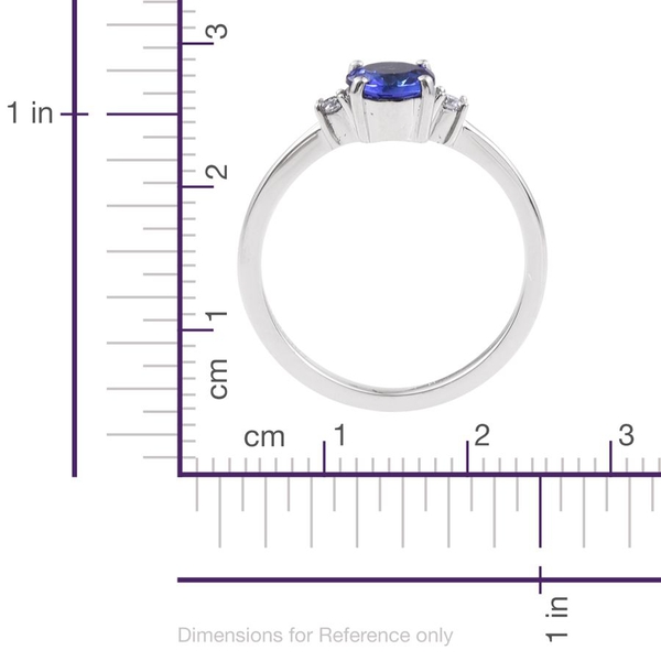 RHAPSODY 950 Platinum 0.90 Carat AAAA Tanzanite Round Solitaire Ring with Diamond VS E-F.