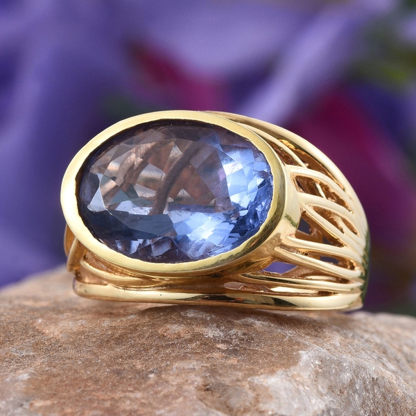 Colour Change Fluorite (Ovl) Ring in 14K Gold Overlay Sterling Silver 10.000 Ct.