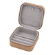 LUCYQ - Portable Jewellery Box with Zipper Closure (Size 10x10x5 Cm) - Gold & Grey