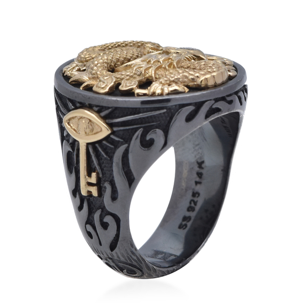 Galatea Capitan Ring Diamond 14KY Gold  & Sterling Silver Ring