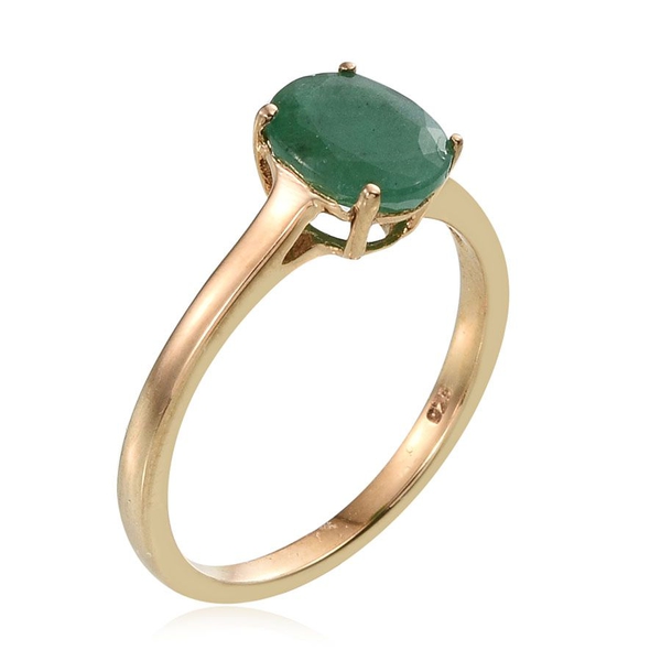 Kagem Zambian Emerald (Ovl) Solitaire Ring in 14K Gold Overlay Sterling Silver 1.250 Ct.