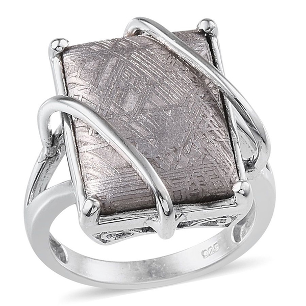 Meteorite (Bgt) Ring in Platinum Overlay Sterling Silver 18.500 Ct.