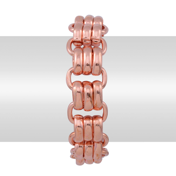 ION Plated Rose Gold Stainless Steel Bracelet (Size 7.5)