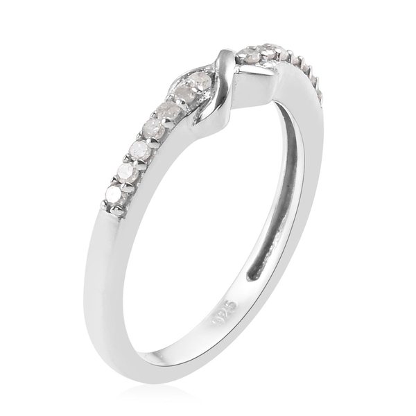 Diamond (Rnd) Promise Infinity Ring in Platinum Overlay Sterling Silver 0.100 Ct.