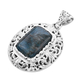 Royal Bali Collection Neon Apatite Pendant in Sterling Silver 31.86 Ct, Silver Wt 17.2 Gms
