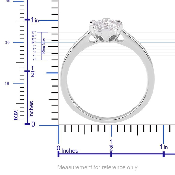 ILIANA 18K W Gold 7 Stone 0.50Ct. Diamond Cluster Ring, IGI Certified (SI/ F-G)