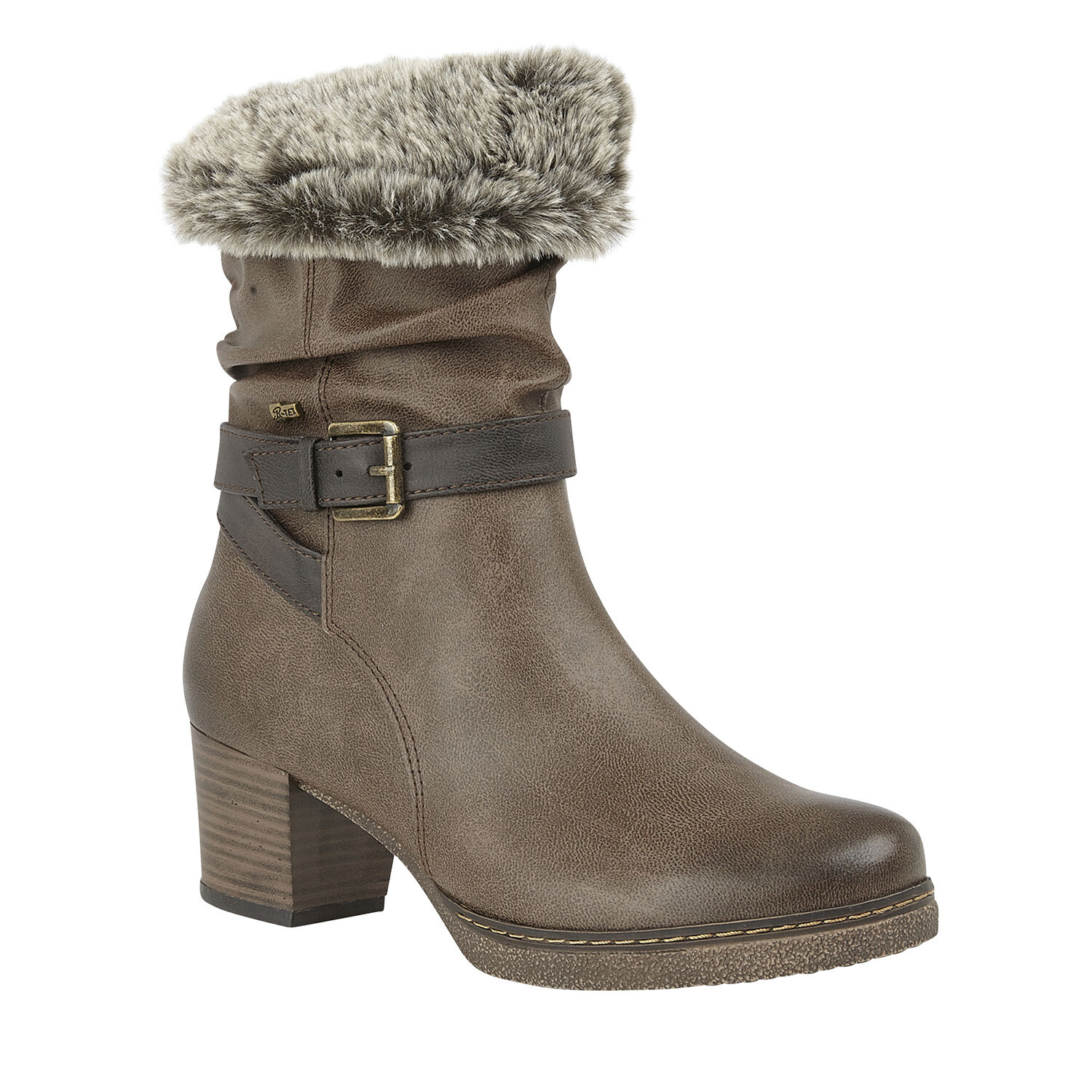 Lotus Charmaine Heeled Mid-Calf Ladies Boots (Size 7) - Brown