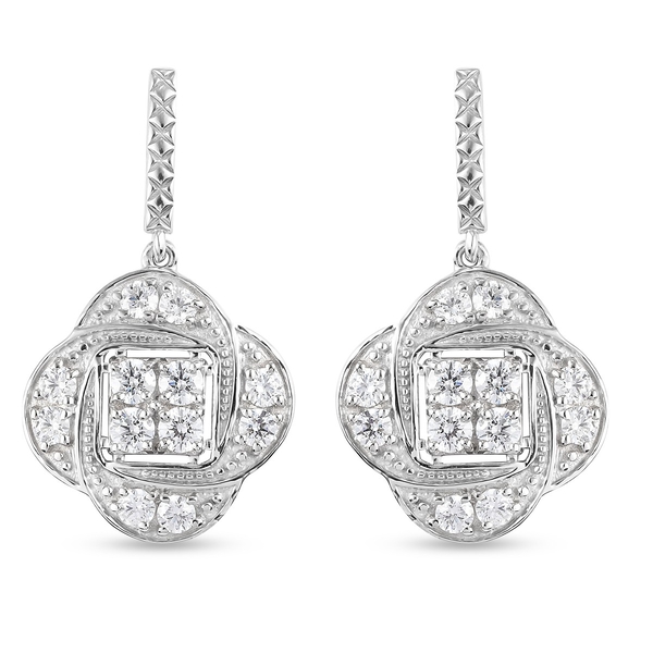 Lustro Stella - Platinum Overlay Sterling Silver Earrings (with Push Back) Made with Finest CZ 5.760