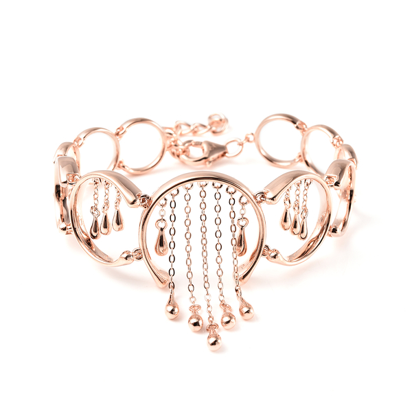 LucyQ Drip Collection - Rose Gold Overlay Sterling Silver Bracelet (Size 7.5 with Extender)