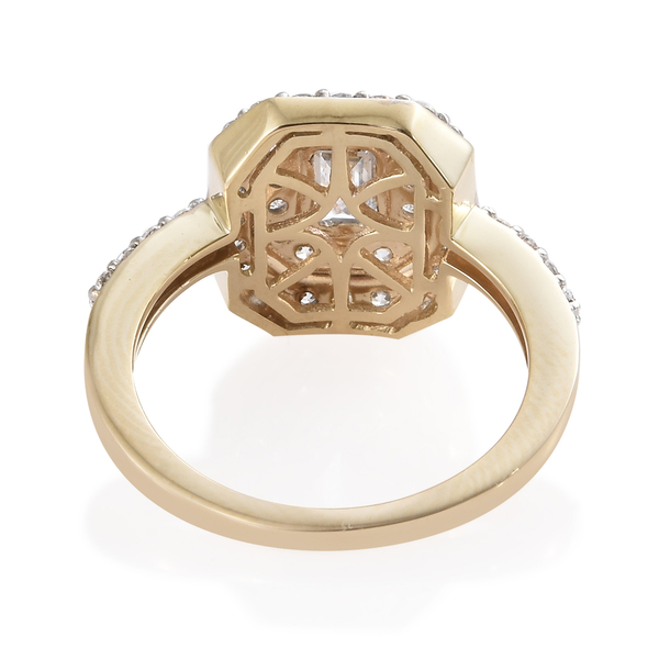 Lustro Stella - 9K Yellow Gold (Oct and Rnd) Ring Made with Finest CZ