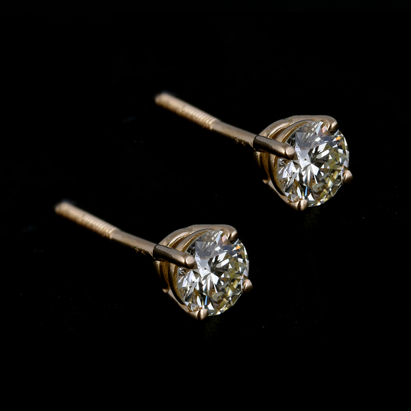 ILIANA Close Out 18K Yellow Gold Natural Yellow Diamond (VS) Stud Earrings (with Screw Back) 0.40 Ct.