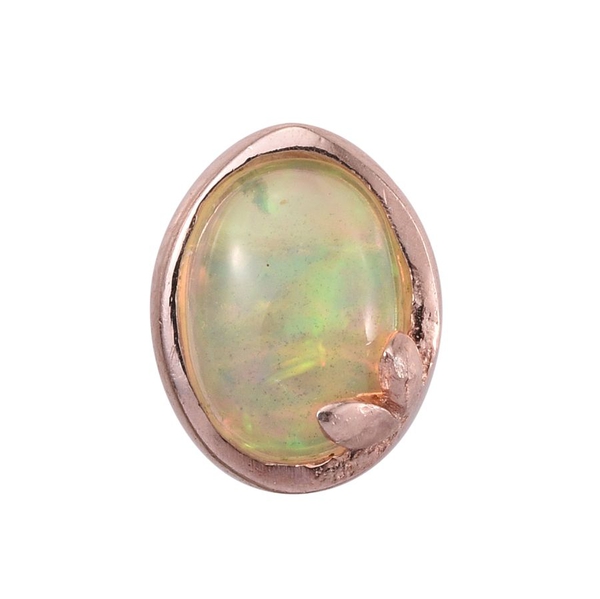 Ethiopian Welo Opal (Ovl) Solitaire Pendant in Rose Gold Overlay Sterling Silver 0.500 Ct.