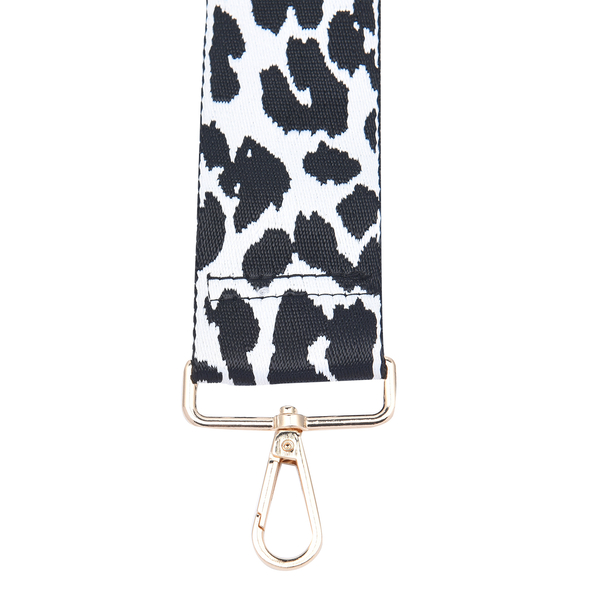 Stylish Leopard Pattern Woven Adjustable Strap with Lobster Clasp (Size 115x80 Cm) - Black & White