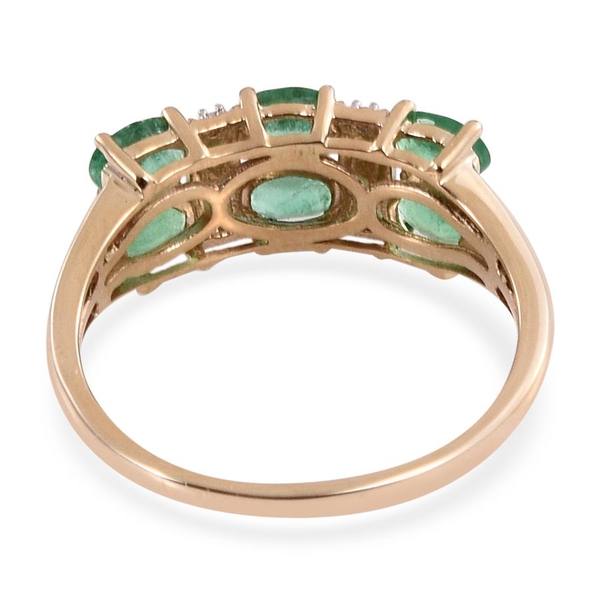 9K Y Gold Boyaca Colombian Emerald (Ovl), Diamond Ring 2.000 Ct.