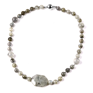 Labradorite Bead Necklace (Size 18) with Magnetic Clasp 258.50 Ct.