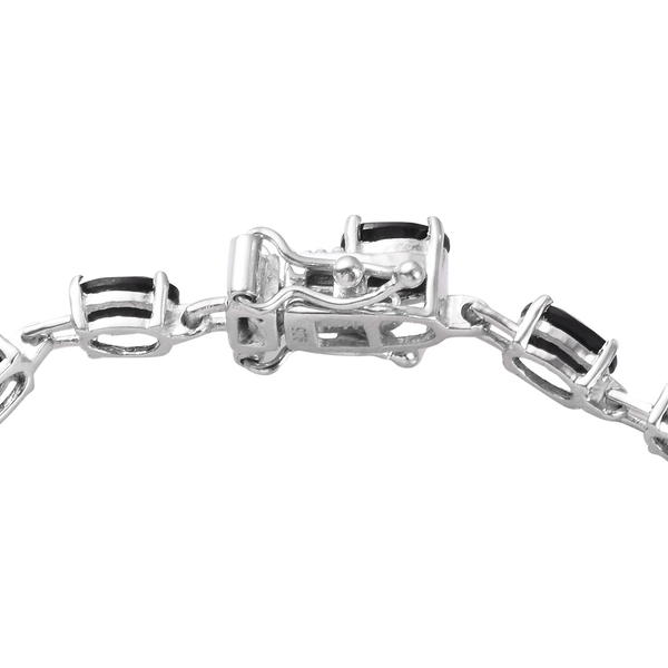 Black Tourmaline Bracelet (Size 7) in Platinum Over Sterling Silver 9.00 Ct, Silver wt. 6.00 Gms