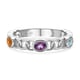 Citrine, Swiss Blue Topaz and Amethyst Curb Link Ring in Rhodium Overlay Sterling Silver