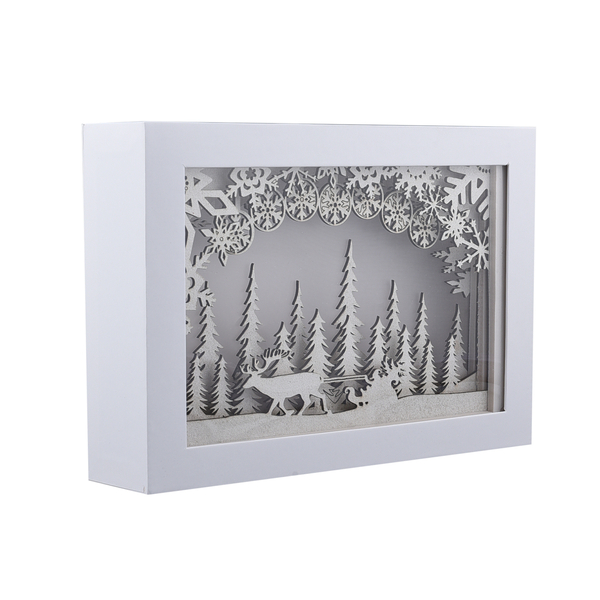 Christmas Theme Paper 3D Scene Light (2xAAA Battery Not Included) (Size 30x20x7Cm)