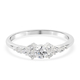 Lustro Stella Platinum Overlay Sterling Silver Ring Made with Finest CZ