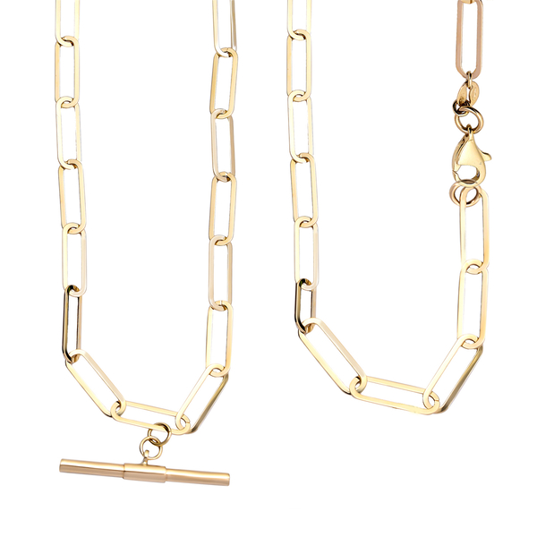 Hatton Garden Close Out -9K Yellow Gold Paper Clip Necklace (Size - 20) With Lobster Clasp, Gold Wt.