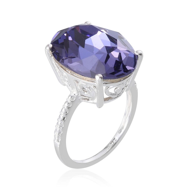 - Tanzanite Colour Crystal (Ovl) Ring in Sterling Silver 10.250 Ct.