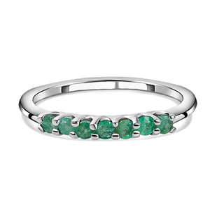 Kagem Zambian Emerald Ring in Platinum Overlay Sterling Silver