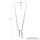 Arizona Sleeping Beauty Turquoise and Natural Cambodian Zircon Necklace (Size 18 with 2 inch Extender) in Platinum Overlay Sterling Silver 4.26 Ct, Silver Wt. 17.83 Gms