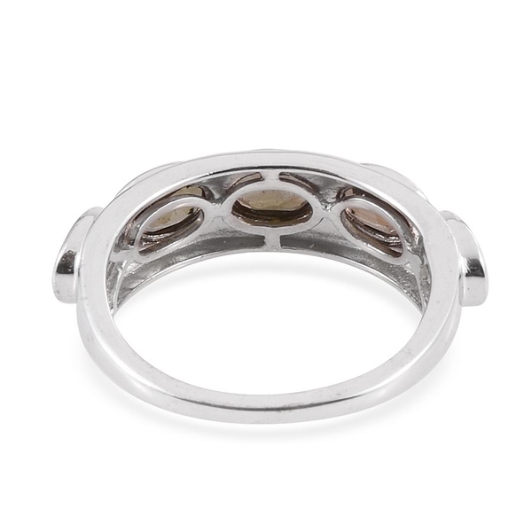 Jenipapo Andalusite (Ovl) 5 Stone Ring in Platinum Overlay Sterling Silver 2.250 Ct.
