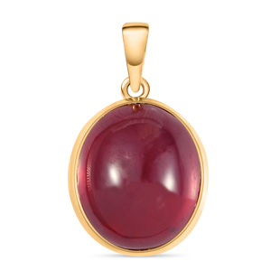 Cabo Delgado Ruby Solitaire Pendant in 18K Vermeil Yellow Gold Overlay Sterling Silver 26.61 Ct.