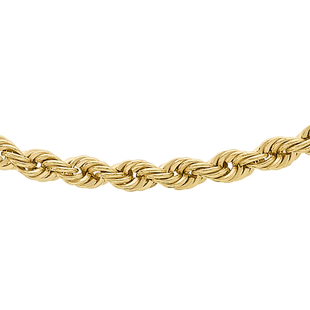 9K Yellow Gold Rope Chain (Size 16) With Ring Spring Clasp
