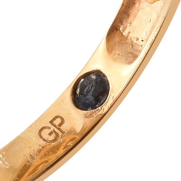 GP Larimar (Ovl 10.43 Ct), Boi Ploi Black Spinel and Kanchanaburi Blue Sapphire Filigree Enameled Ring in 14K Gold Overlay Sterling Silver 10.750 Ct. Silver wt 9.90 Gms.