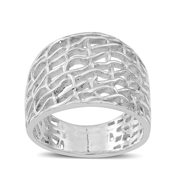 Thai Sterling Silver Weave Net Design Ring, Silver wt 7.08 Gms.