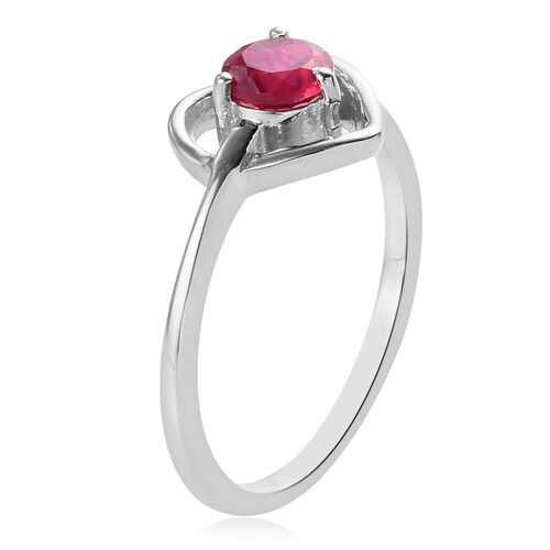Personalise Classic Ruby Heart Shape Ring - D10127 - TJC