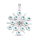 Arizona Sleeping Beauty Turquoise Snowflake Pendant in Platinum Overlay Sterling Silver 1.10 Ct.