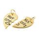 Set of 2 - Yellow Gold Overlay Sterling Silver Couple Pendant