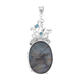 Royal Bali Collection - Labradorite and Arizona Sleeping Beauty Turquoise Pendant in Sterling Silver 96.86 Ct, Silver Wt 13.00 Gms