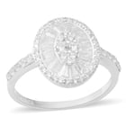 ELANZA Simulated Diamond Ring (Size Q) in Sterling Silver