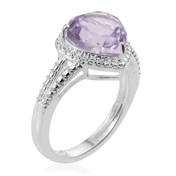 Rose De France Amethyst (Hrt) Solitaire Ring in Sterling Silver 3.250 Ct.