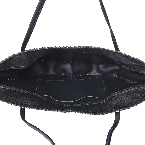 Butterfly-Shaped Water Resistant Tote Bag in Kaleidoscope Black Print